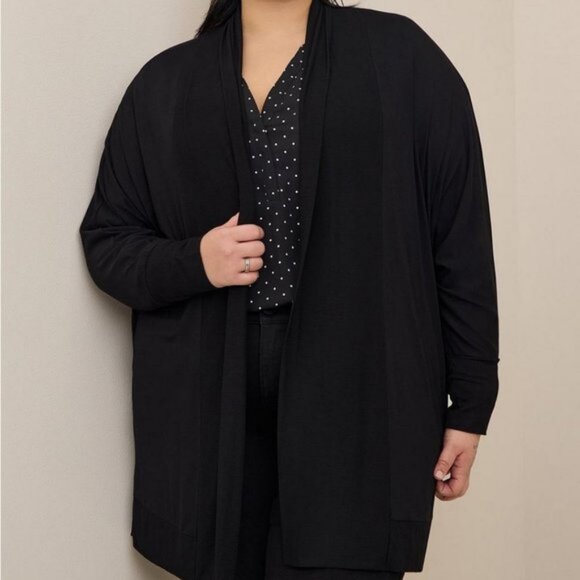 NWT Torrid Black Super Soft Cardigan Dolman Sleeve Open Front size 5 - Picture 2 of 3